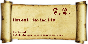Hetesi Maximilla névjegykártya